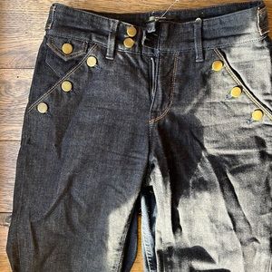 Filippa K Niki gold buttons, Blue Raw jeans